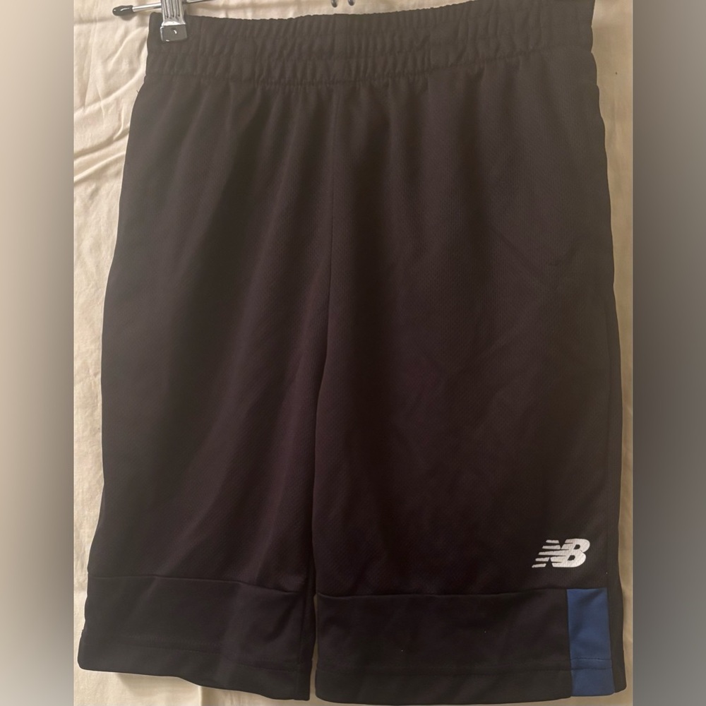 New Balance Boy’s Black and Blue Athletic Shorts